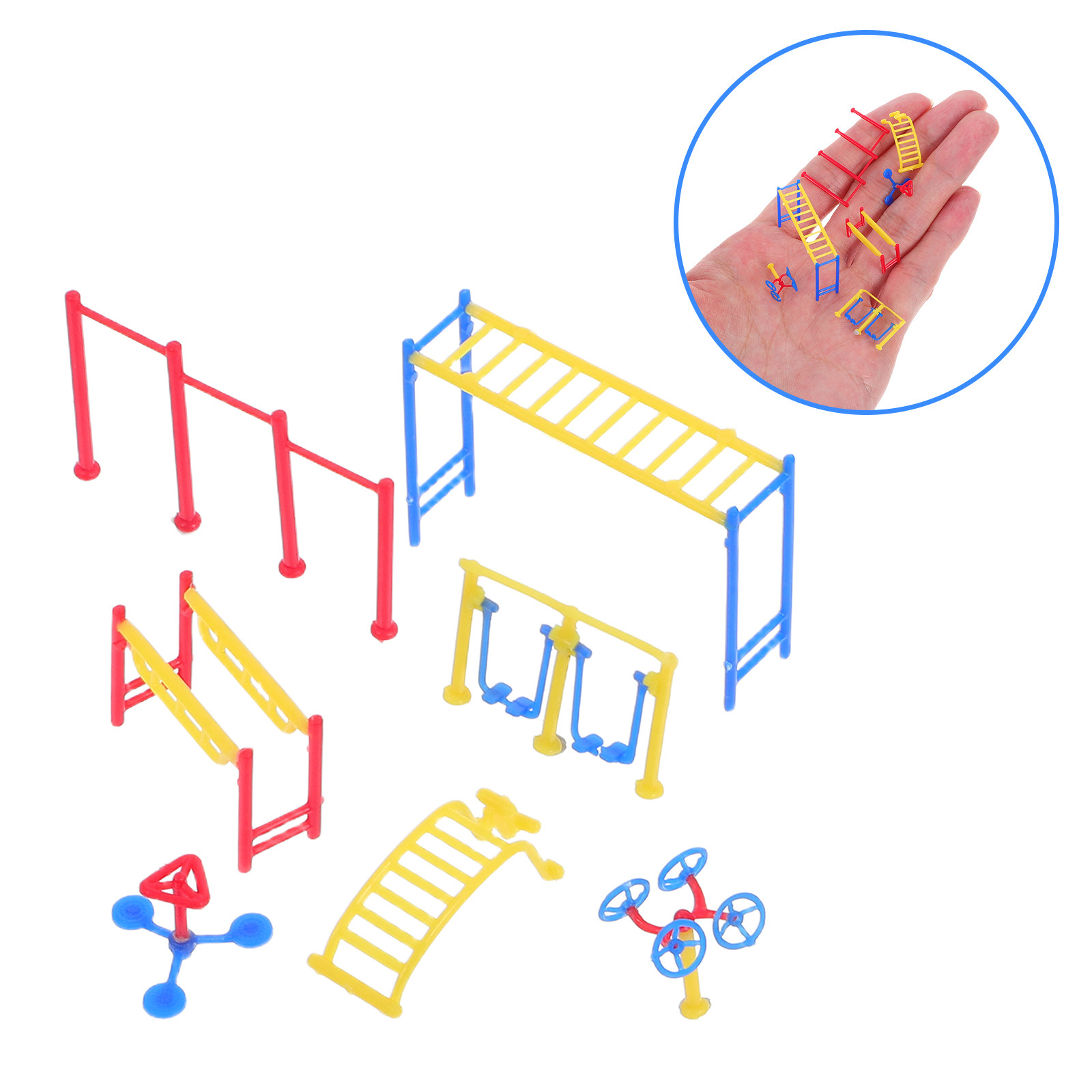 Outdoor Sports Accessories - 1 Set Miniatur-Plastik-Outdoor-Sportausrüstung, realistische Mini-Fitnesszubehörteile für