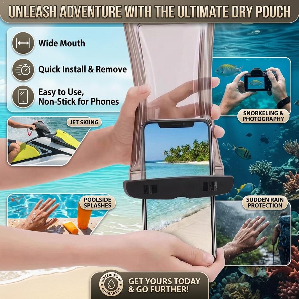 Outdoor Sports Accessories - Transparente wasserdichte Handyhülle, Trockentasche für iPhone,