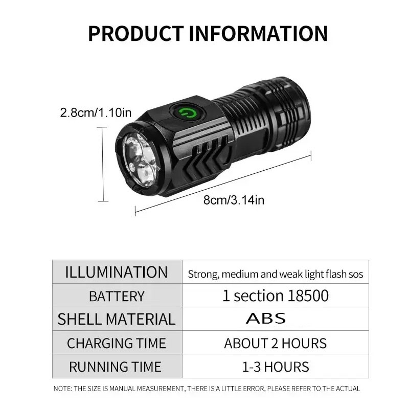 Mini-3LED-Taschenlampe mit Sti – Outdoor Spotlight Bewertung und Preis